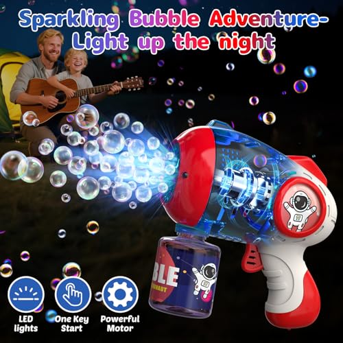 EagleStone Bubble Guns for Kids 4-8, 2 Pack Light-Up Automatic Bubble Gun Blasters with 4 Solution, Bubble Machine for Toddlers, Outdoor Summer Toy, Easter Gifts, Birthday Wedding Party Favors by EagleStone - Image 3