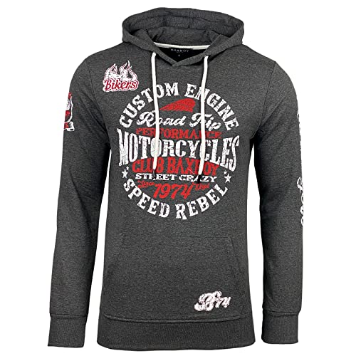 Sudadera con capucha para hombre de manga larga con bolsillo Kangourou bicolor Casual Estilo Basic Ideal Deporte, Fitness, Musculación . BX-601, gris oscuro, XL Cover