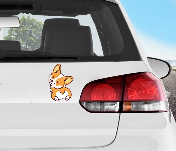 Image of Cute Corgi Dog Butt Winking Stickers for Cars, Laptops, Windows, Notebooks, Bottles, Cups(4x3.25) Pack of 2