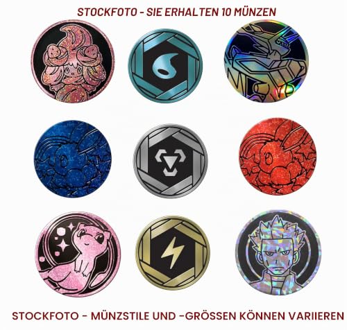Pokémon - 10 verschiedene Gaming-Münzen - Kunststoff Metallic - Tischzubehör - Keine Duplikate – Ansicht 3