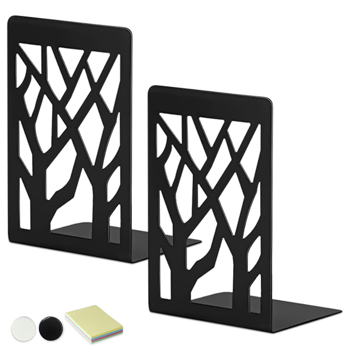 DARUITE Sujeta Libros de Metal Sujetalibros Estanteria para Libros Soporte Libros Organizador Libro Originales para Oficina, Escuelas, Decoración del Hogar(Negro 1 Pare)