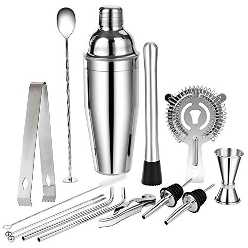 Juego de Coctelera con 14 Piezas para Bartender miniatura 1