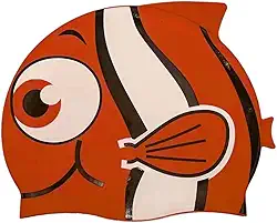 Touca Silicone para Natação Piscina Infantil Peixe Proteção Cabelo e Ouvidos - TYDA