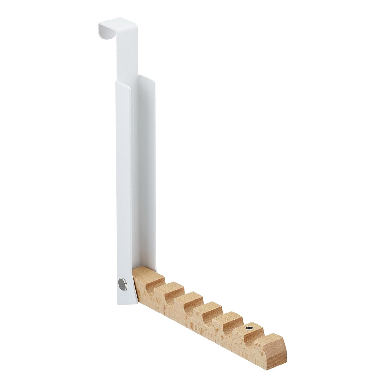 Foldable Over Door Hanger with 6 Hooks Space Saving Sturdy Wood Metal Construction for Bathroom Bedroom Storage Portable Door Hook Organiser Rustproof Mounted Hook Multipurpose Bathroom Closet