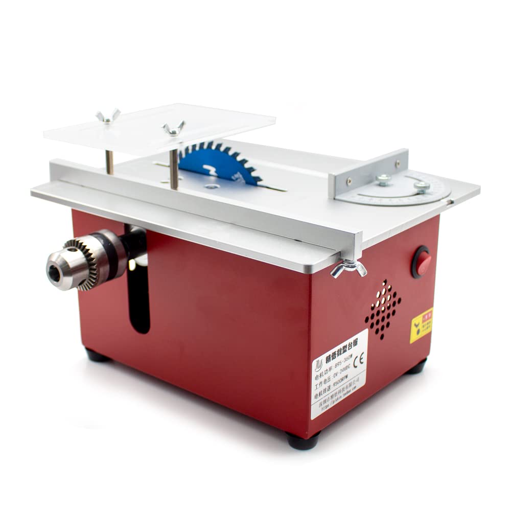 Mini Sierra de Mesa DIY T6, Sierra de Banco de Carpintería Hecha a Mano, Modelo de Precisión, Juego de Sierra de Corte Eléctrica Elevable para Manualidades, 9000RPM, 360W