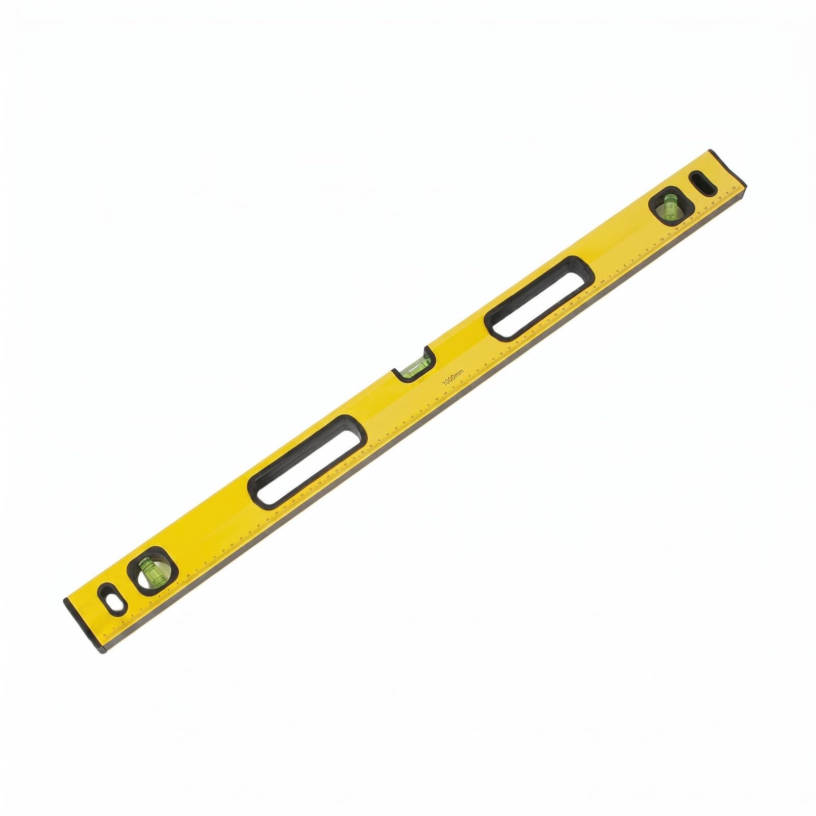 Yellow Level Ruler Black End Caps Bubble Level Printed Scale Long Straight, 100CM-image-49