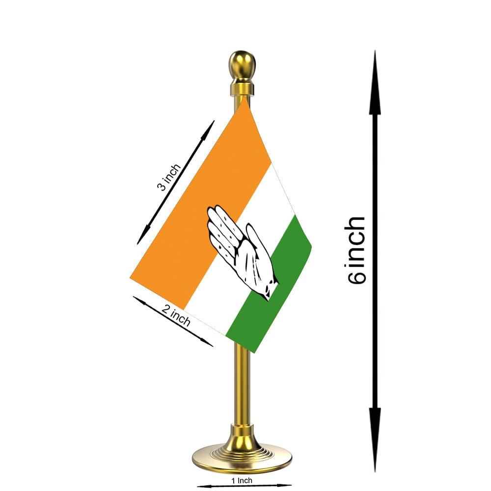 The Flag Company Congress Car Dashboard Flag | 2x3 Inch Flag with Elegant Acrylic Golden Base & Pole 1