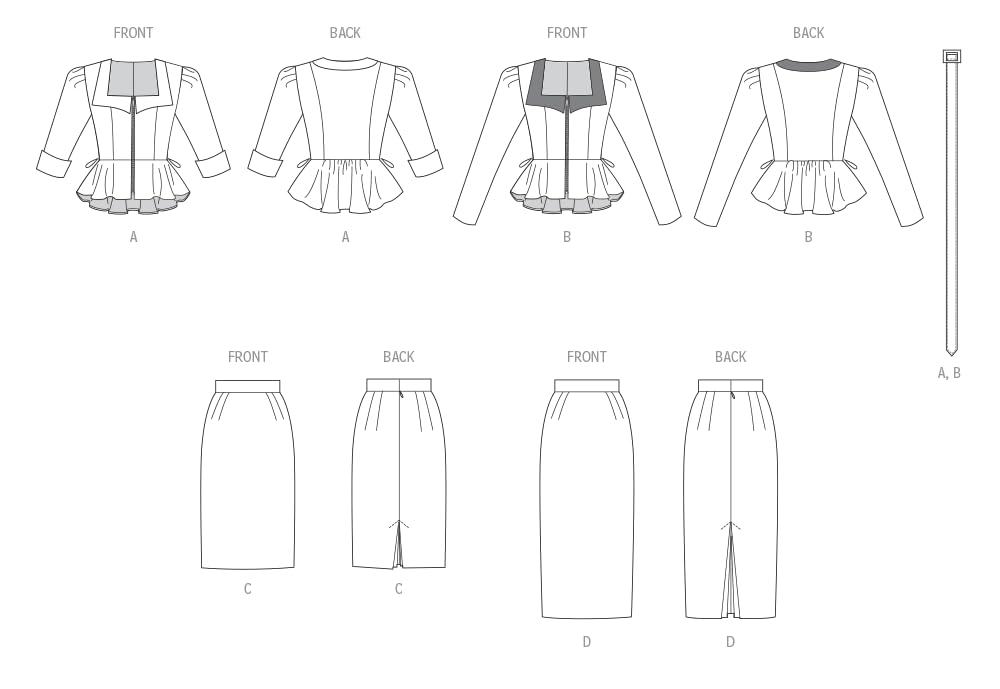Vogue V2006B5 Misses' Two Piece Dress B5(8-10-12-14-16), Multicoloured, Sizes 8-10-12-14-16 - Image 3
