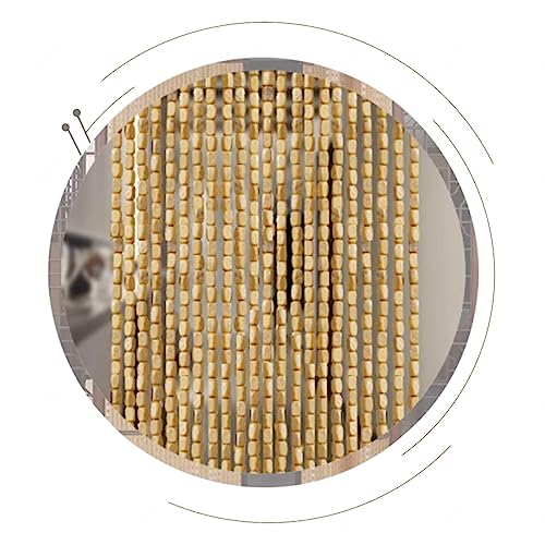 KGUDYS Rideau De Porte en Bambou Bois Perlé,Rideaux D'entrée Anti Mouches,Fait Main,Séparateurs Décoratifs pour La Maison Intérieure Et Extérieure,60/80/90/110cm Rideau en Bambou,60strands(60x220cm)