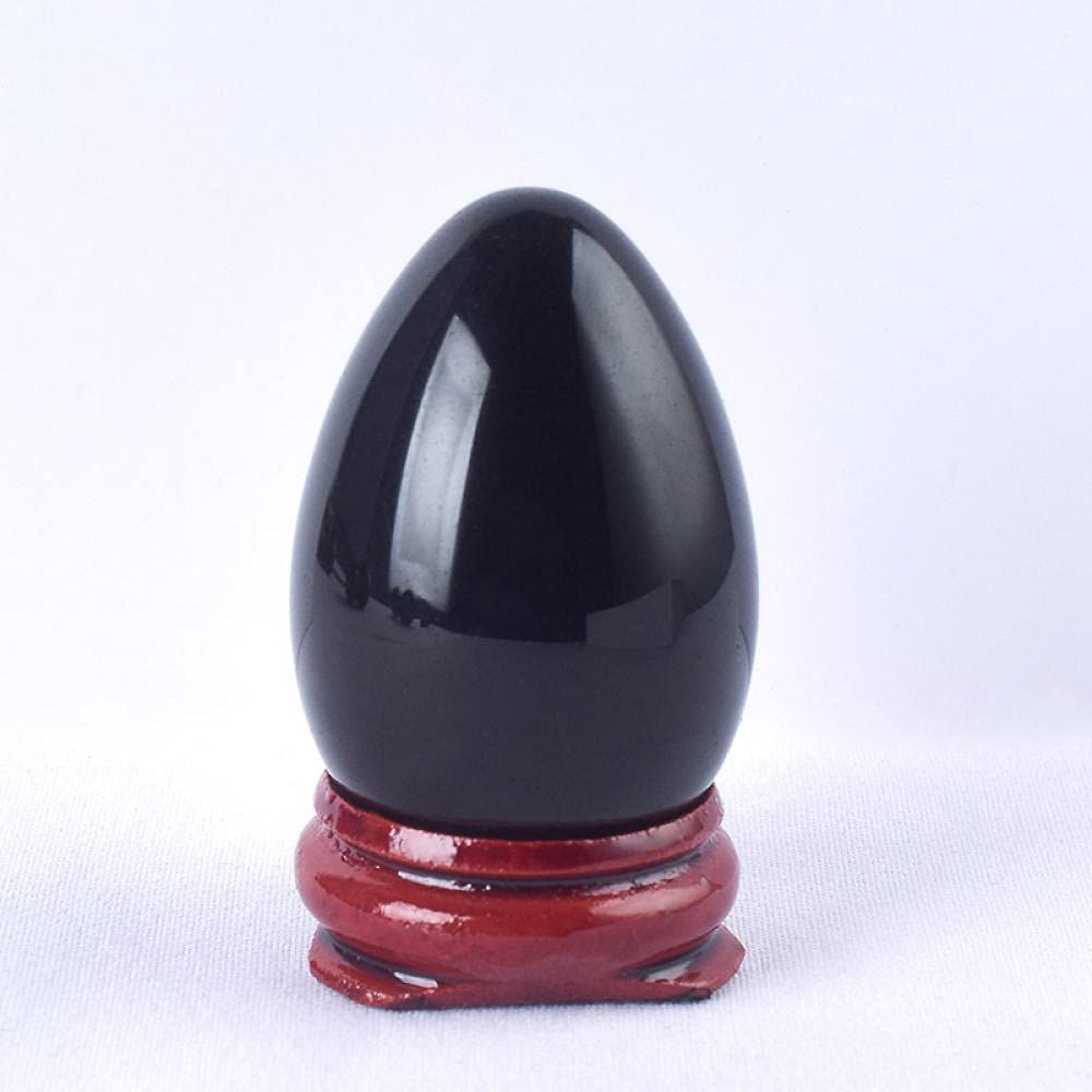 2 pezzi/set Yoni Egg di ossidiana nera naturale forata per esercizi di Kegel Kegel-45x30MM