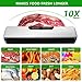 Vacuum Sealer Machine, GHVACZS Lightweight Food Vacuum Sealer Compact Machine for Food Preservation, Automatic Food Sealer Saver Vacuum Machine Easy to Use, Clean and Storage for Home Kitchen (Silver)