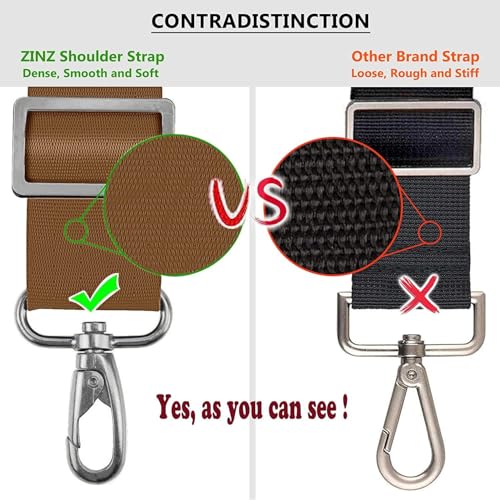 Image of ZINZ Bag Shoulder Strap, Padded Adjustable Shoulder Strap Replacement
