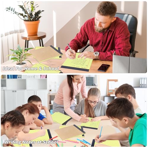Image of Oleitodh 48 Pack Yellow Legal Pads 8.5 x 11 Wide Ruled Perforated Note Pads | 30 Sheets Per Pad, Thick Paper, Easy Tear Pages, Smooth Writing, Office, School, Home, Meetings, Note Taking