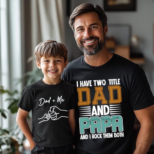 Image of Toddler Baby Girl T-Shirt Fathers Day Fist Bumps Shirt Dad and Me Printed Tops Short Sleeve Tees 3T, Black