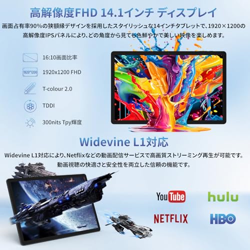 HiGrace Android 15 タブレット 14インチ FHD G140L の商品画像 3