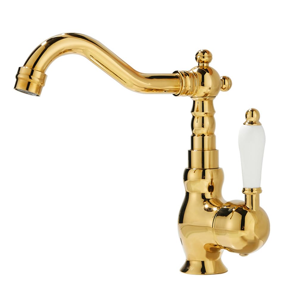Mitigeur lavabo à bec pivotant 360° en laiton pour eau chaude et froide