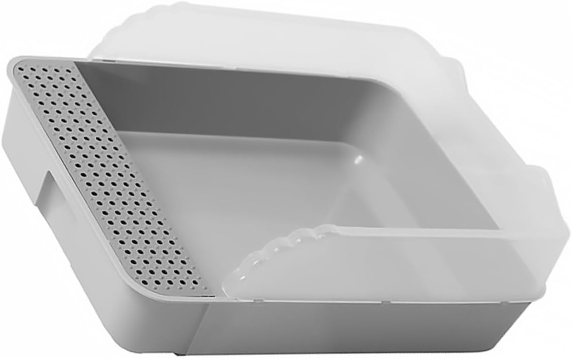 BESPORTBLE Semi Enclosed Cat Litter Box Removable Splash Guard Kitten Litter Pan for Easy Cleaning and Spacious Design for Comfortable Use