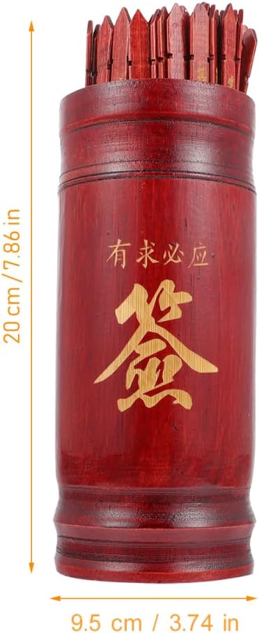 Buddhist Divination Sticks Set with Unique Chinese-Style Fortune Stick Bucket and Guide Book for Home Decor and Fortune Telling