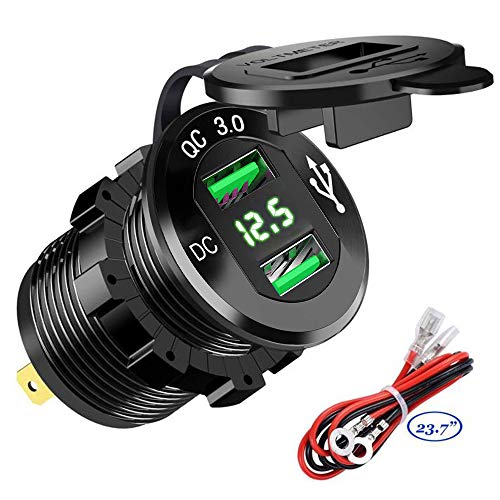 Quick Charge 3.0 Dual USB Car Charger Socket 12V/24V 36W QC3.0 Dual USB