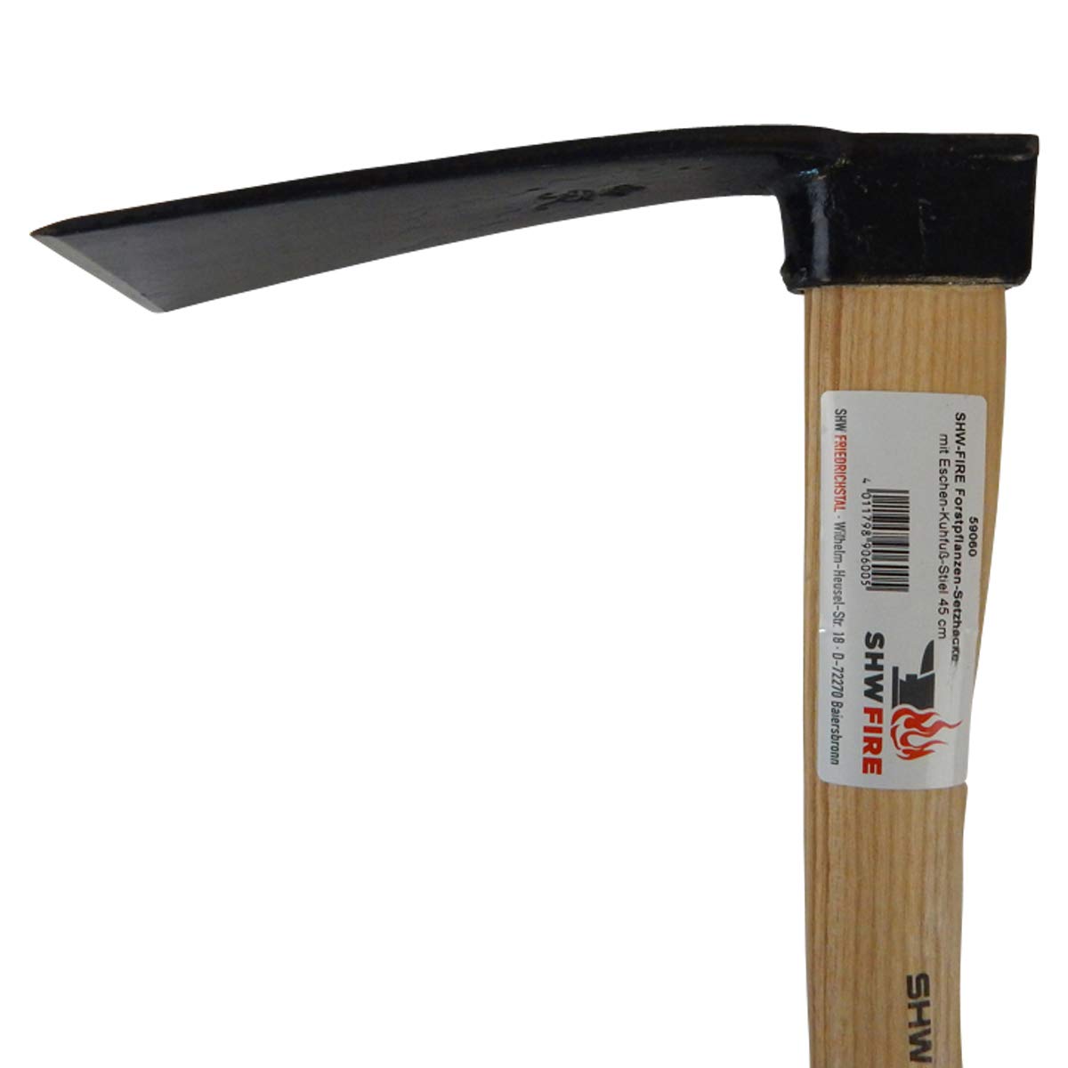 SHW-FIRE Zappa manuale forestale, forgiata di alta qualità e affilata | Made in Germany, per lavori forestali e legno, qualità forgiata, lama autoaffilante, manico in legno di frassino da 45 cm