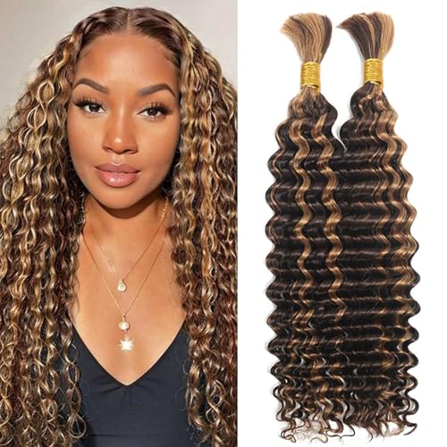 LPARMJIT Deep Wave Bulk hair for Braiding 18 inch 2 Bundles/Pack No Weft for Braiding Wavy Synthetic Braiding Hair Extensions for Boho Braids LPARMJIT Deep Wave Bulk hair for Braiding 18 inch 2 Bundles/Pack No Weft for Braiding Wavy Synthetic Braiding Hair Extensions for Boho Braids