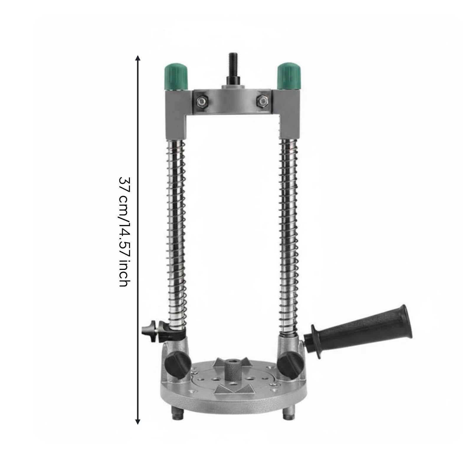Vertical Jig Colonna Trapano Guida Supporto Pressa Staffa Base Rotonda Leva Laterale Controllo ’inclinazione Robusto Acciaio Alluminio Adatto per , Versione Migliorata Con Corsa Estesa