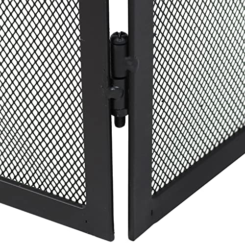 Sunnydaze Elegant Scrolling Design Steel 3-Panel Fireplace Screen With Black Powder-Coated Finish #TOP5