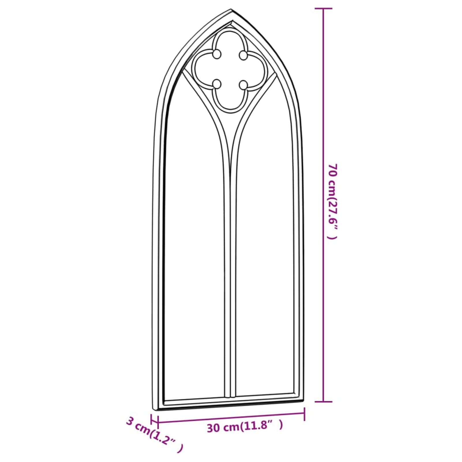 Tidyard Miroir de Jardin Fer pour Utilisation Extérieure avec Aspect Antique - Bon Choix de la Décoration de la Jardin