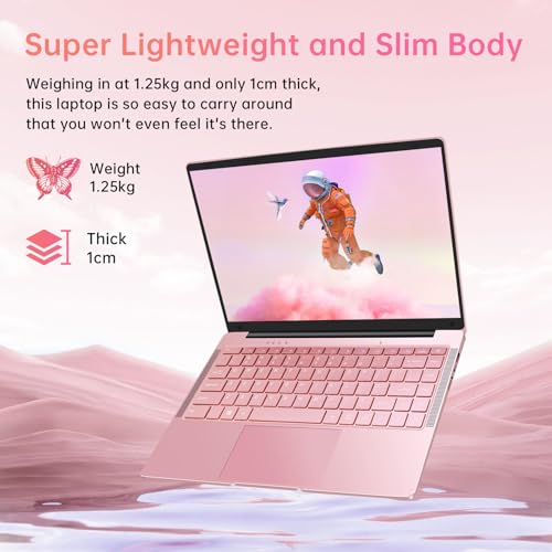Image of 14 inch Laptop IPS Display,Celeron J4105 CPU(Up to 2.5Ghz),4 Core PC with Cooling Fan,1920 * 1080,Expand for Study (Rose Gold, 8GB+512GB SSD)