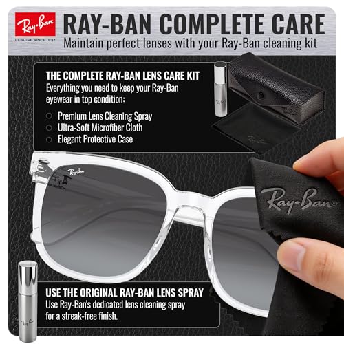 Image of Ray-Ban RB4401D Square Shaped Sunglasses for Men & Women with Official RAYBAN Eyewear Kit