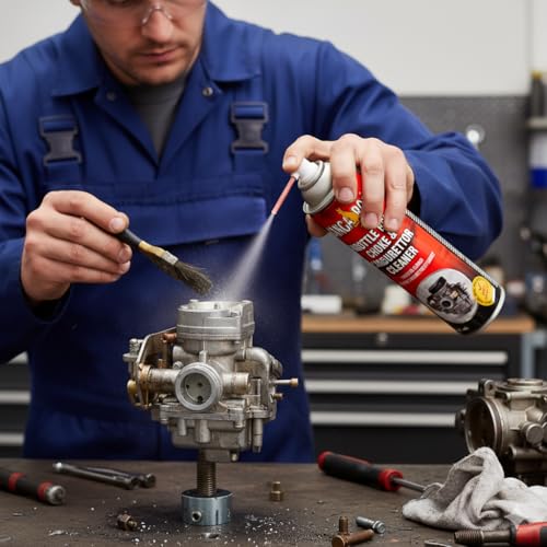 Image of Kangaroo Choke Carburettor Throttle Body Cleaner Spray, 500 ml, Fuel Oil Deposit Cleaner | Removes Carbon, Gum & Varnish | Improves Engine Performance & Fuel Economy | No Dismantling