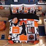 A Nice Night Sports Geometric Bedding, 6Pcs Bed Comforter Set,Twin