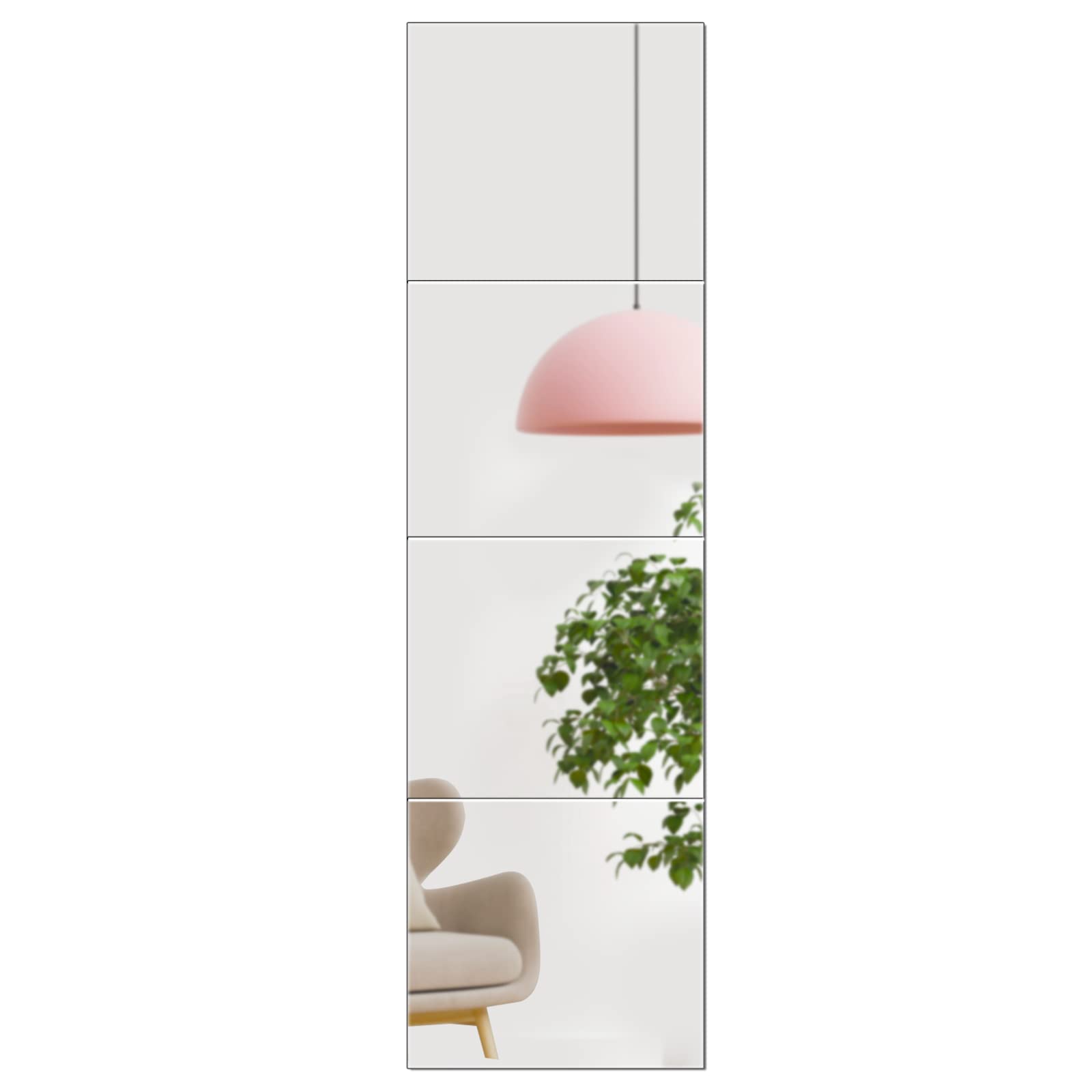 Buy Upgraded Full Length Mirror Tiles, 4 Pcs 12 x 12 Inch Adhesive Full