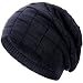 Produktbild Compagno warm gefütterte Beanie Wintermütze Flechtmuster unifarben oder meliert Einheitsgröße Mütze, Farbe:Marineblau