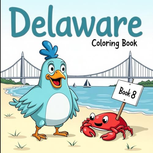 Delaware Coloring Book: Explore the First State’s Beaches, History & Chicken Charms! (The color of your state coloring book)