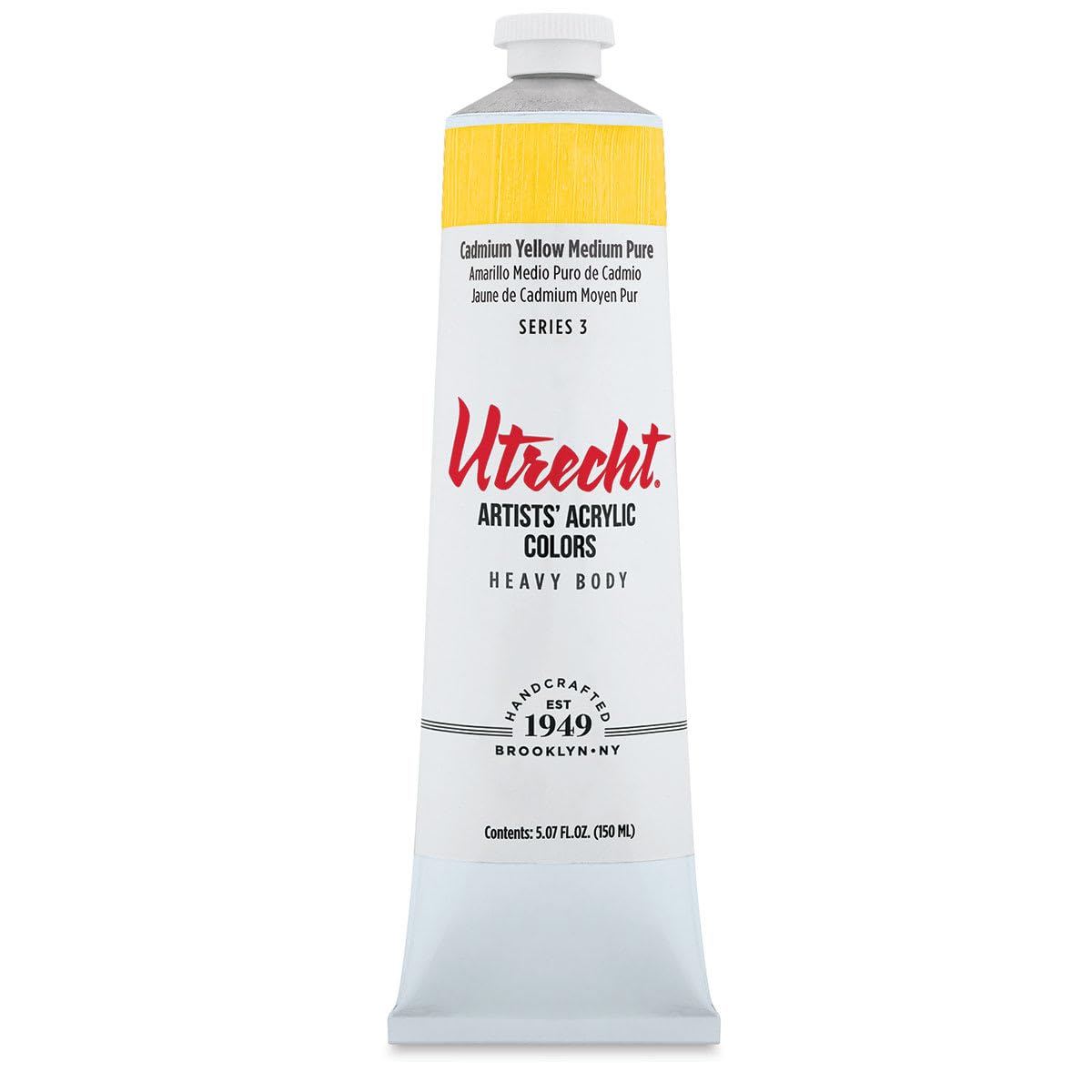 Utrecht Pintura acrílica para artistas, amarillo cadmio mediano, tubo de 5 onzas