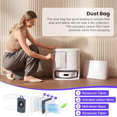 Image of 20 Pcs Accessories kit for NARWAL Freo X10 Pro Robot Vacuum, 1 Main Brush, 6 Dust Bags, 4 Hepa Filters, 4 Mop Pads, 4 Side Brushes, 1 Clean Tool, Replacement Parts with Narwal Freo X10 Pro