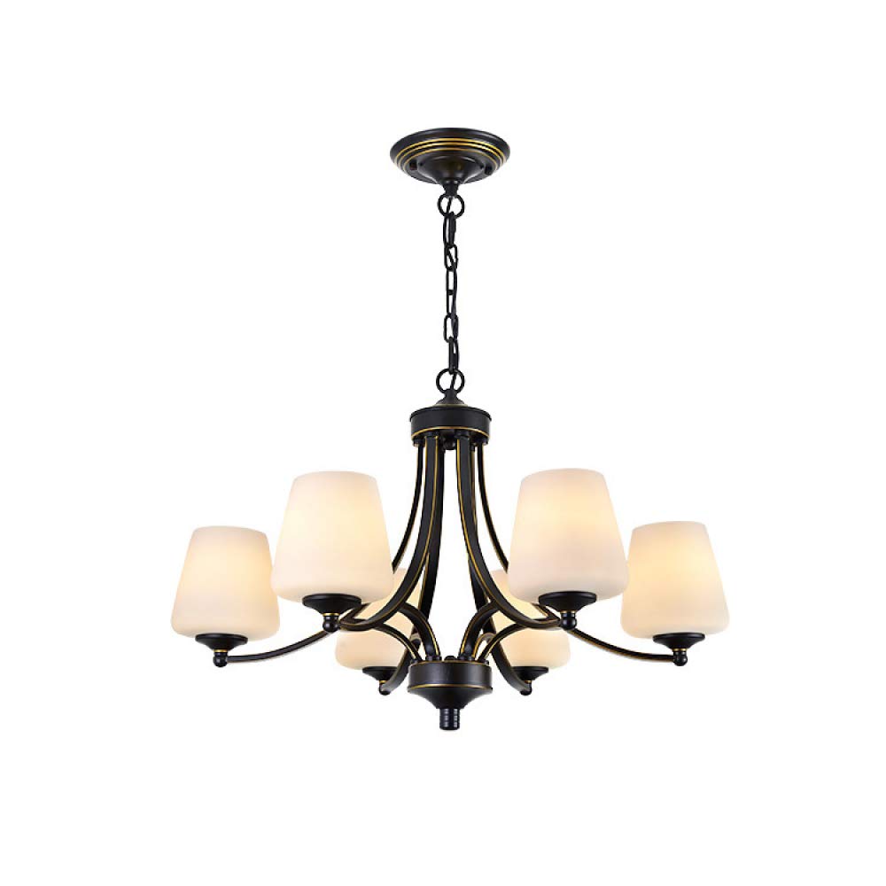 PCXEHUYP Antique Chandelier White Glass Uplighter Metal Ceiling Lights E27 Sputnik Lighting for Living Room Dining Bedroom,6Heads-WarmLight