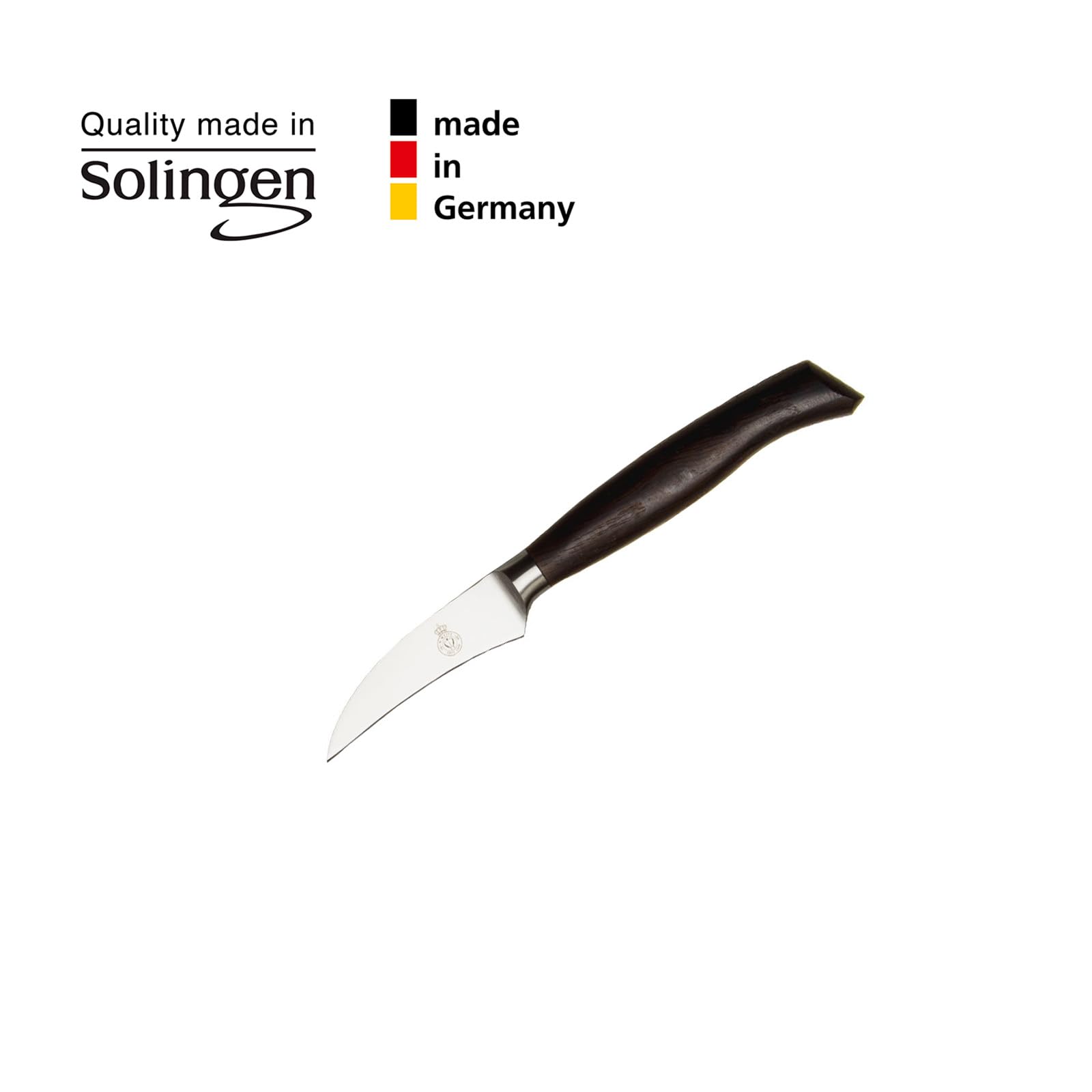 WEITZ Schälmesser 7cm aus rostfreiem Edelstahl | Ergonomischer Griff aus Räuchereiche, Solinger Qualität, Made in Germany, Scharfes Küchenmesser