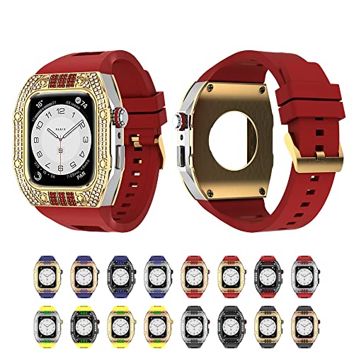 Bracelet Apple Watch 7 45mm avec boîtier métal antichoc EZZON luxe