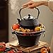 SECHUDO Small Tea Kettle, 40oz Tea Pot, Japanese Tetsubin, Cast Iron Teapot with Infuser for Stovetop Safe Coated with Enameled Interior (Black, 1200ml)