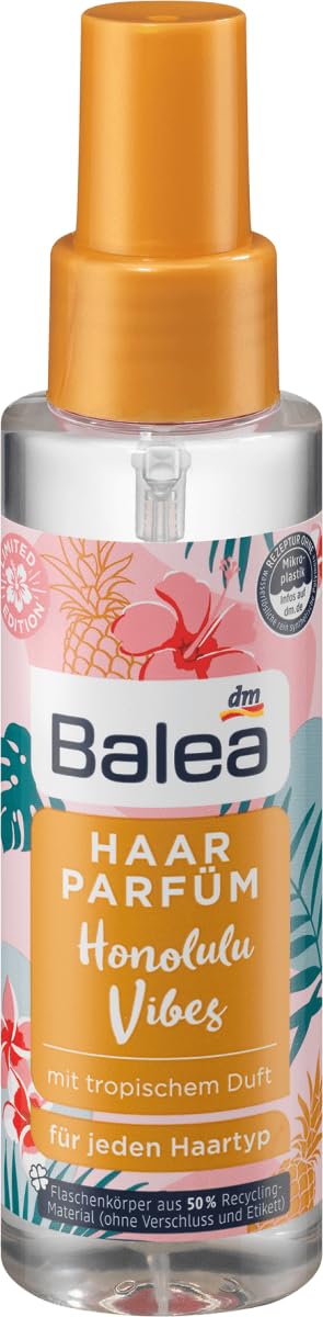 Balea 3er-Set Haarparfum: PINK BLOSSOM pudrig-blumiger Haarduft, verleiht dem Haar natürlichen Glanz ohne zu beschweren, 100 ml + HONOLULU VIBES tropischer Duft für jeden Haartyp, 2 x 100 ml (300 ml)