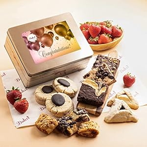 Congratulation Celebration Gourmet Gift Basket – Includes Brownies, Chinese Cookies – Ideal for Friends, Family, Co-workers, Boss, Neighbor, Parents & Grandparents
