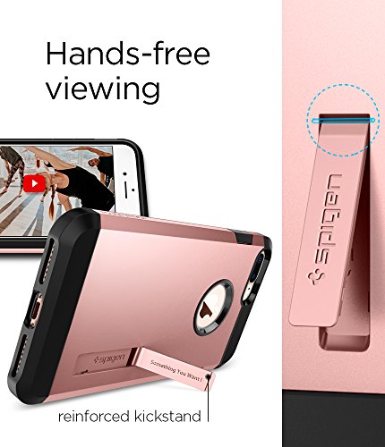 Image of Spigen Tough Armor Back Cover Case for iPhone 8 Plus | 7 Plus (TPU + Poly Carbonate | Rose Gold)