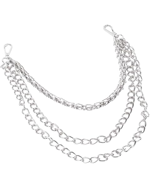 3-Layer Metal Pants Keychain, Unisex Punk Hip-Hop Waist Accessory, Wallet Keychain ...