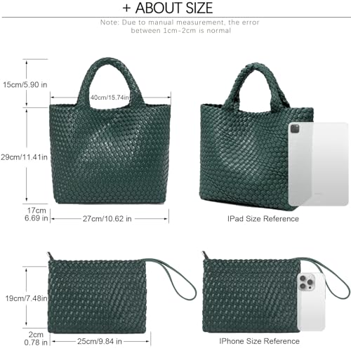 Image of JINMANXUE Fashion Woven Bag Shopper Bag Travel Handbags and Purses Women Tote Bag Large Capacity Shoulder Bags