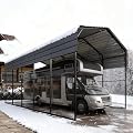 Sophia & William 14x25x13FT Heavy-Duty RV Carport Extra-Tall Shelter for Class A/B/C RVs, Trailers & More (Galvanized Steel Roof), Dark Grey