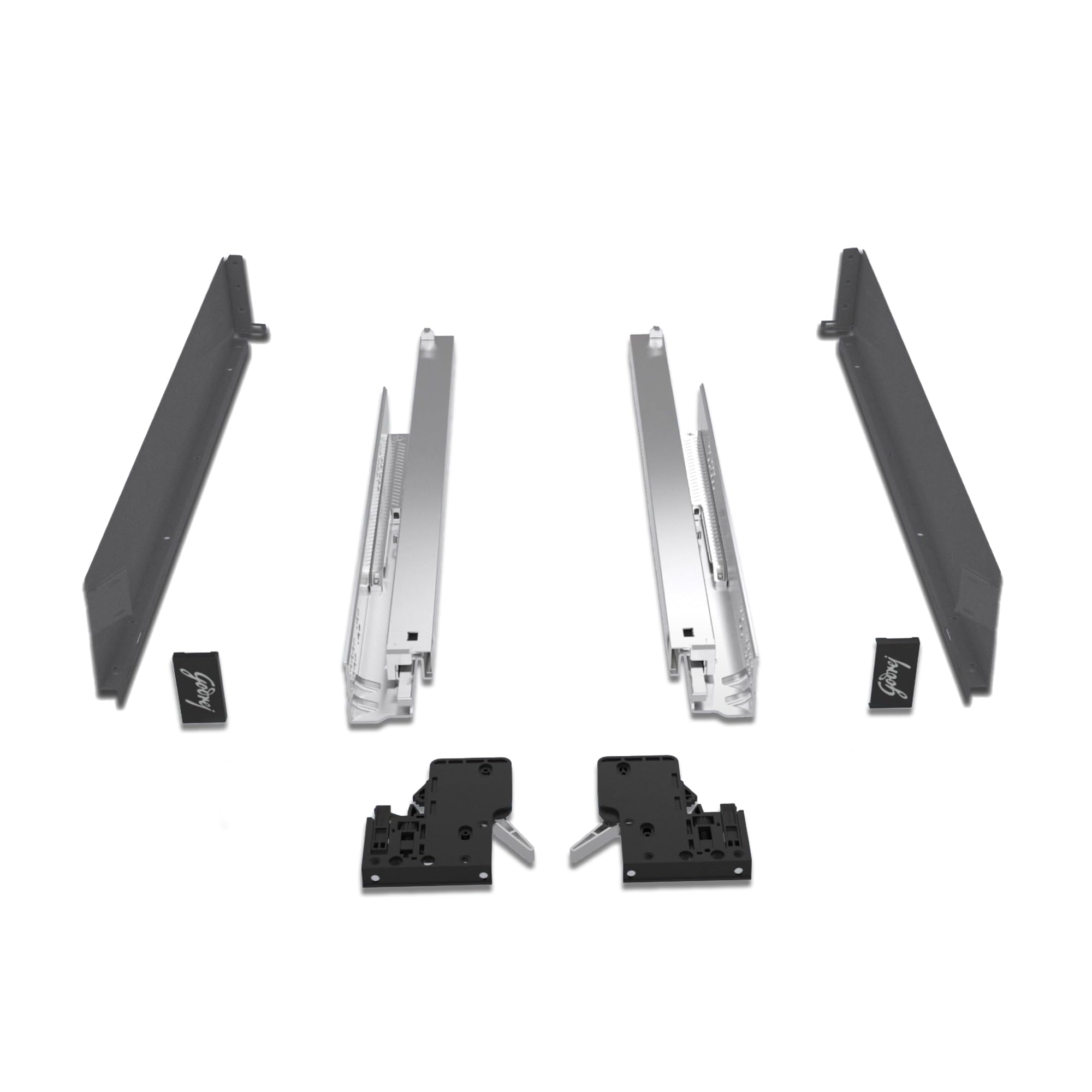 Godrej Kitchen Fittings| Soft Close Slim Drawer Slides | 35 Kg Load Capacity | 3D Three-Way Adjustment Clips | for Kitchen Cabinets & Modular Furniture | Available in 4 X 20 inch, Anthracite-picture-18