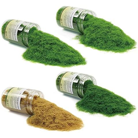 4 Flaschen*300ml 8mm Streugras Wiese Static Grass Powder Modellbahn Layout Modellbau Grass streumaterial Gebäude Zubehör Cover
