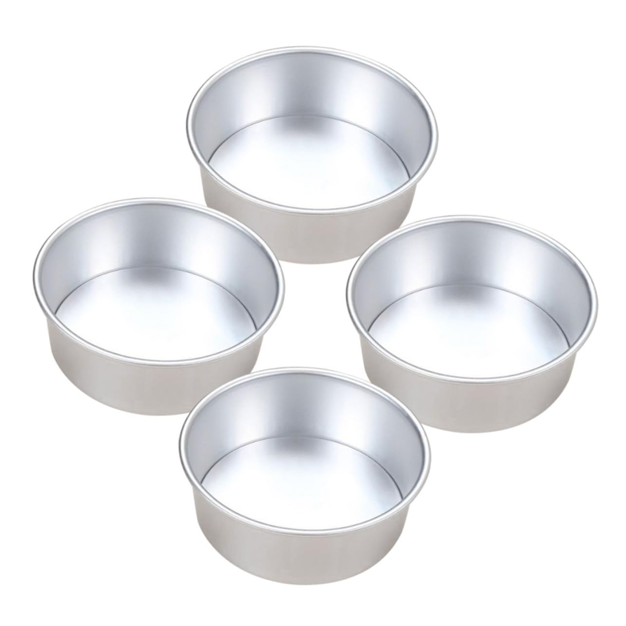 4 piezas Molde para Tartas Redondo de Aleación Base Extraíble y Revestimiento Antiadherente para Hornear Bizcochos y Postres